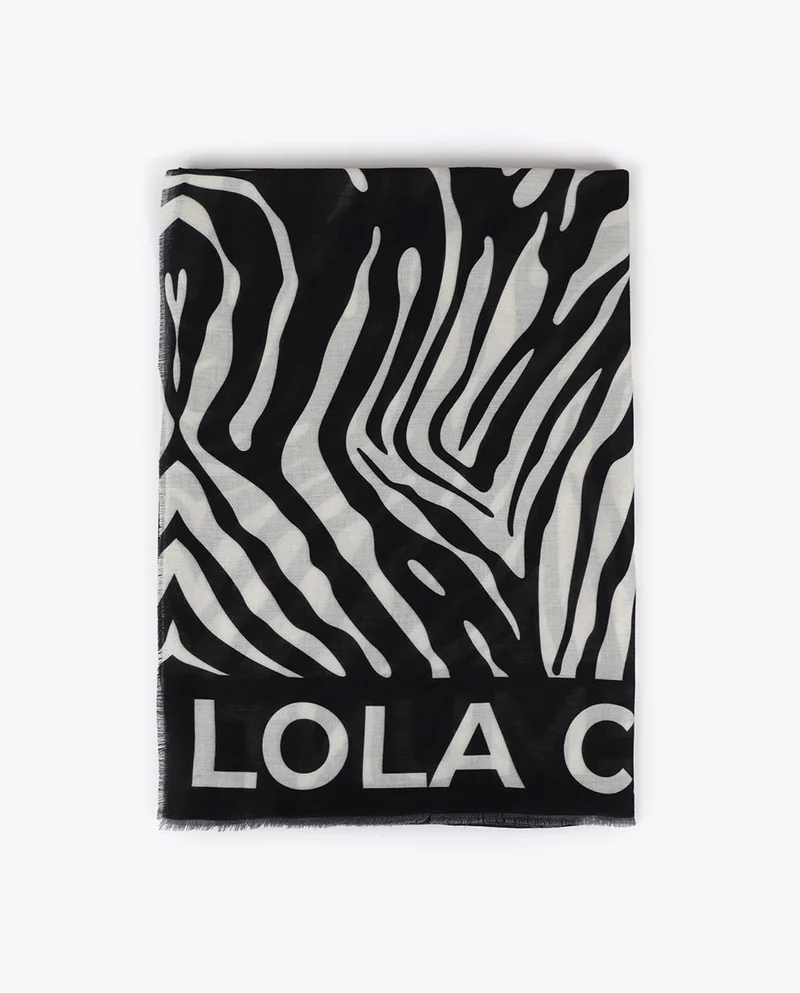لولا كساديمونت Zebra and Solid Print Scarf